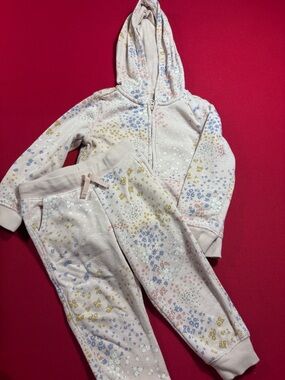 Oshkosh Girls Light Pink Floral Hoodie & Jogger Set